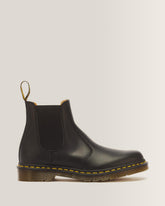 2976 Yellow Stitch Smooth Leather Chelsea Boots - Black