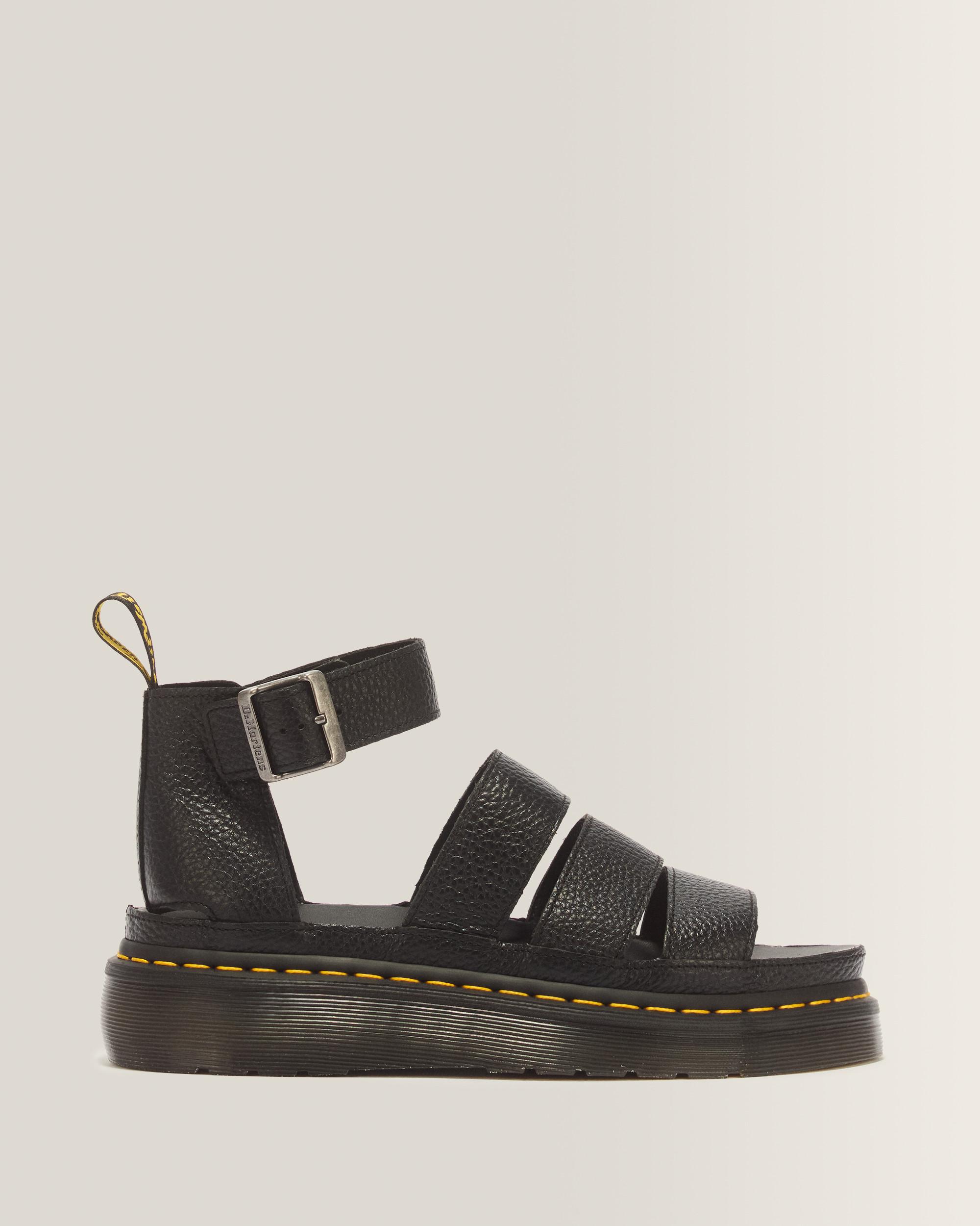 Clarissa II Women's Leather Platform Sandals - BLACK MILLED NAPPA