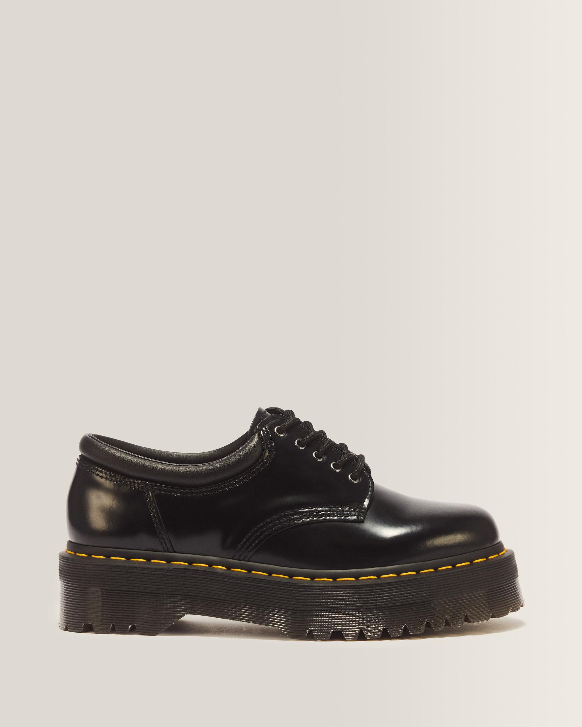 8053 Leather Platform Casual Shoes - Black