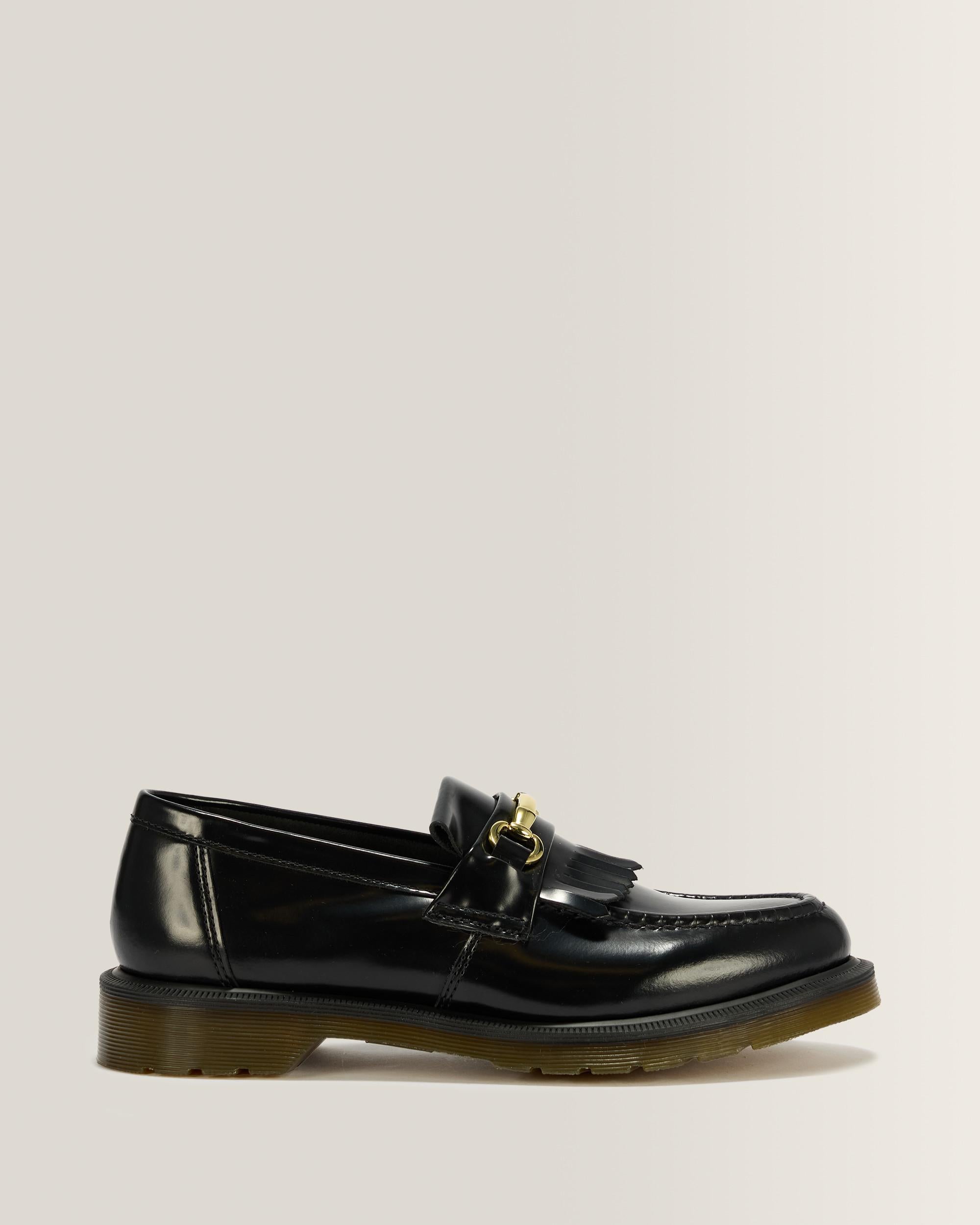 Adrian Snaffle Smooth Leather Kiltie Loafers - Black