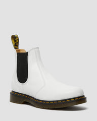 2976 Yellow Stitch Smooth Leather Chelsea Boots - White