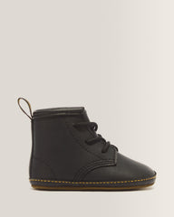 Newborn 1460 Auburn Leather Booties - Black