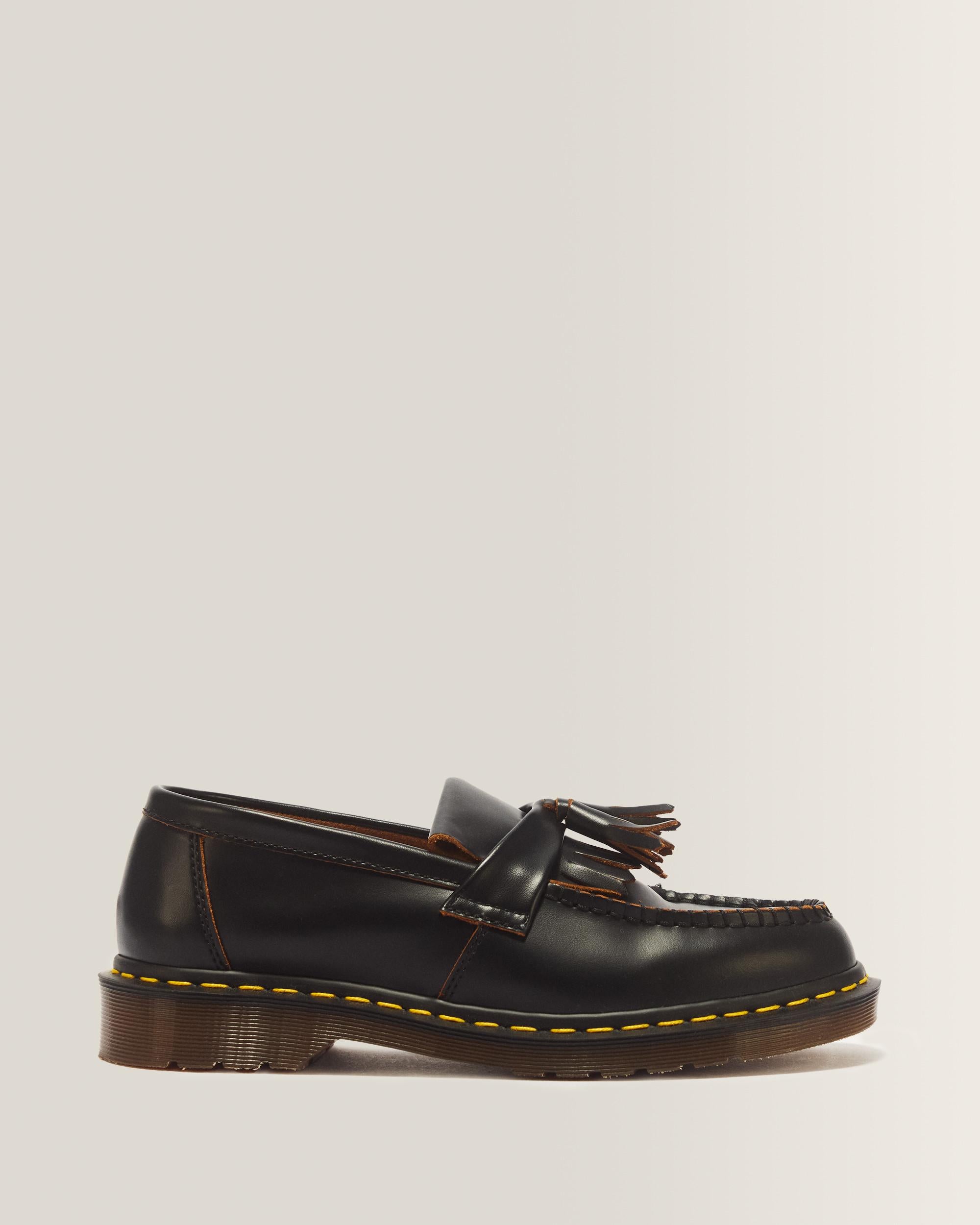 Adrian Made in England Quilon Leather Tassel Loafers - Black