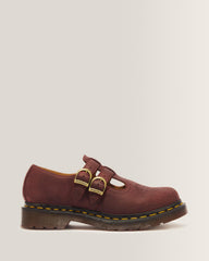 8065 Crazy Horse Leather Mary Jane Shoes - Cherry Red