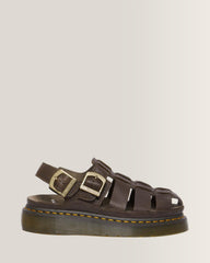 Wrenlie Grizzly Leather Fisherman Sandals - Dark Brown