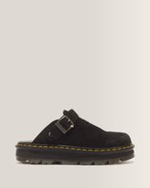 Zebzag Suede Casual Slingback Platform Mules - Black