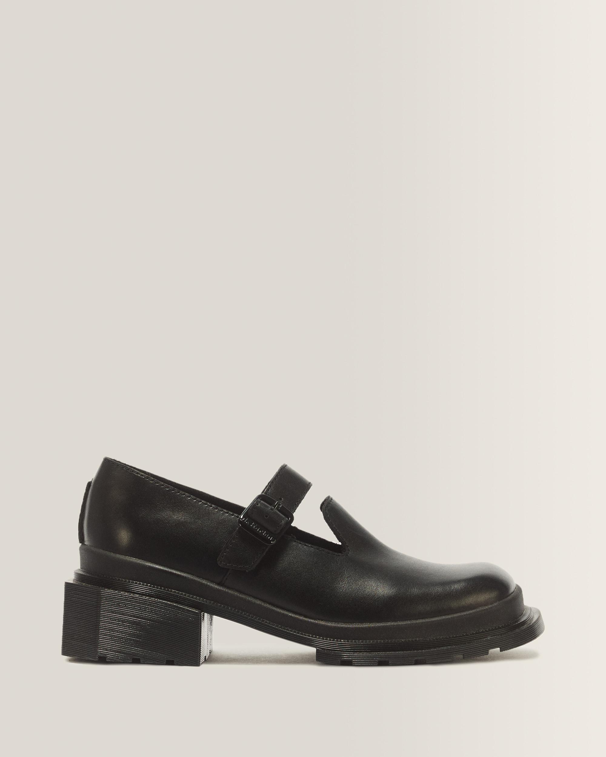 Maybole Square Toe Mary Jane Shoes - Black