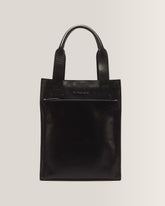 LEATHER TOTE BAG - BLACK