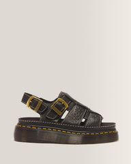 Wrenlie Open Toe Nappa Leather Fisherman Platform Sandals - BLACK MILLED NAPPA
