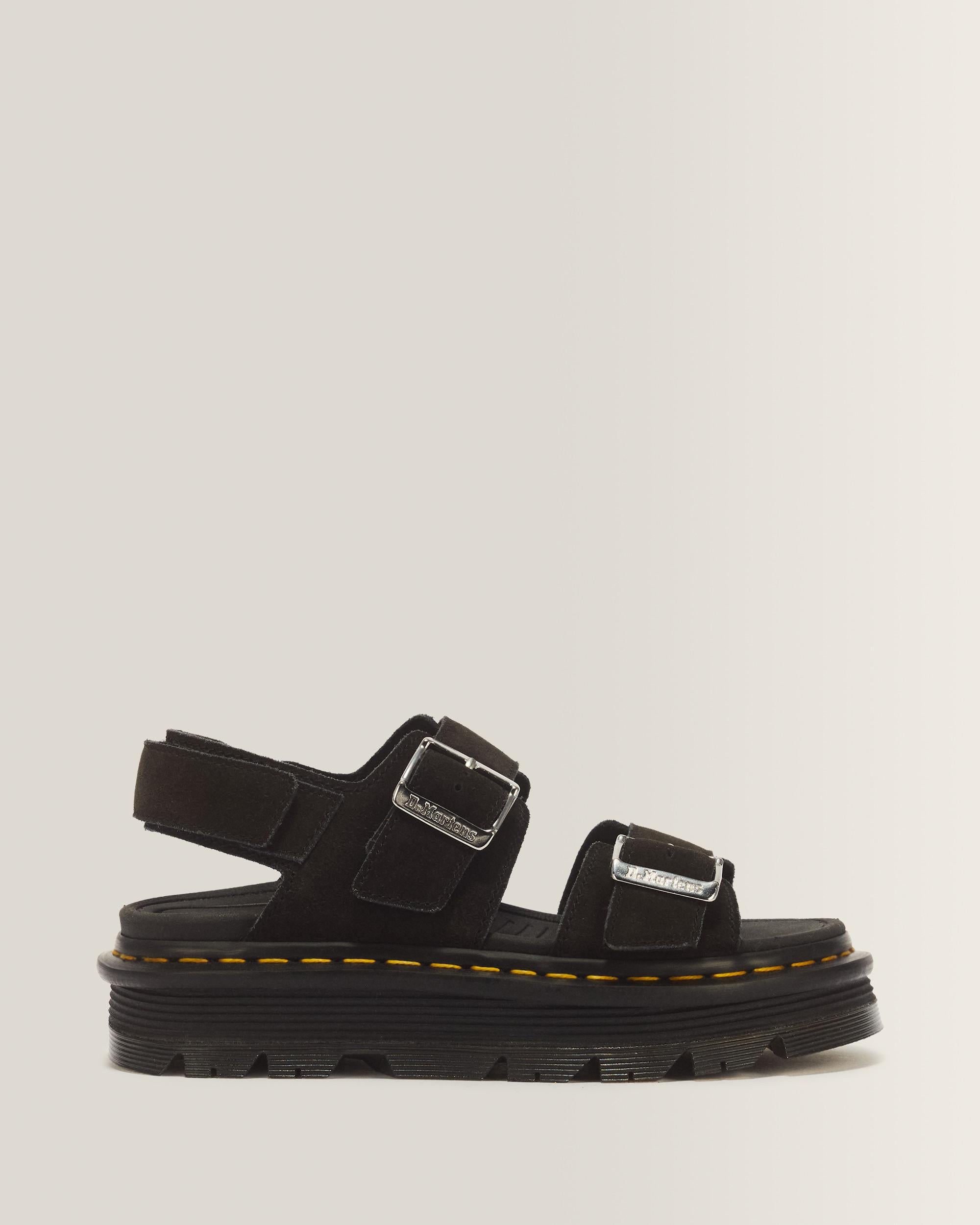 Zebzag Suede Platform Sandals - Black