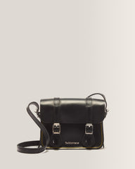 7 Inch Leather Crossbody Bag - Black