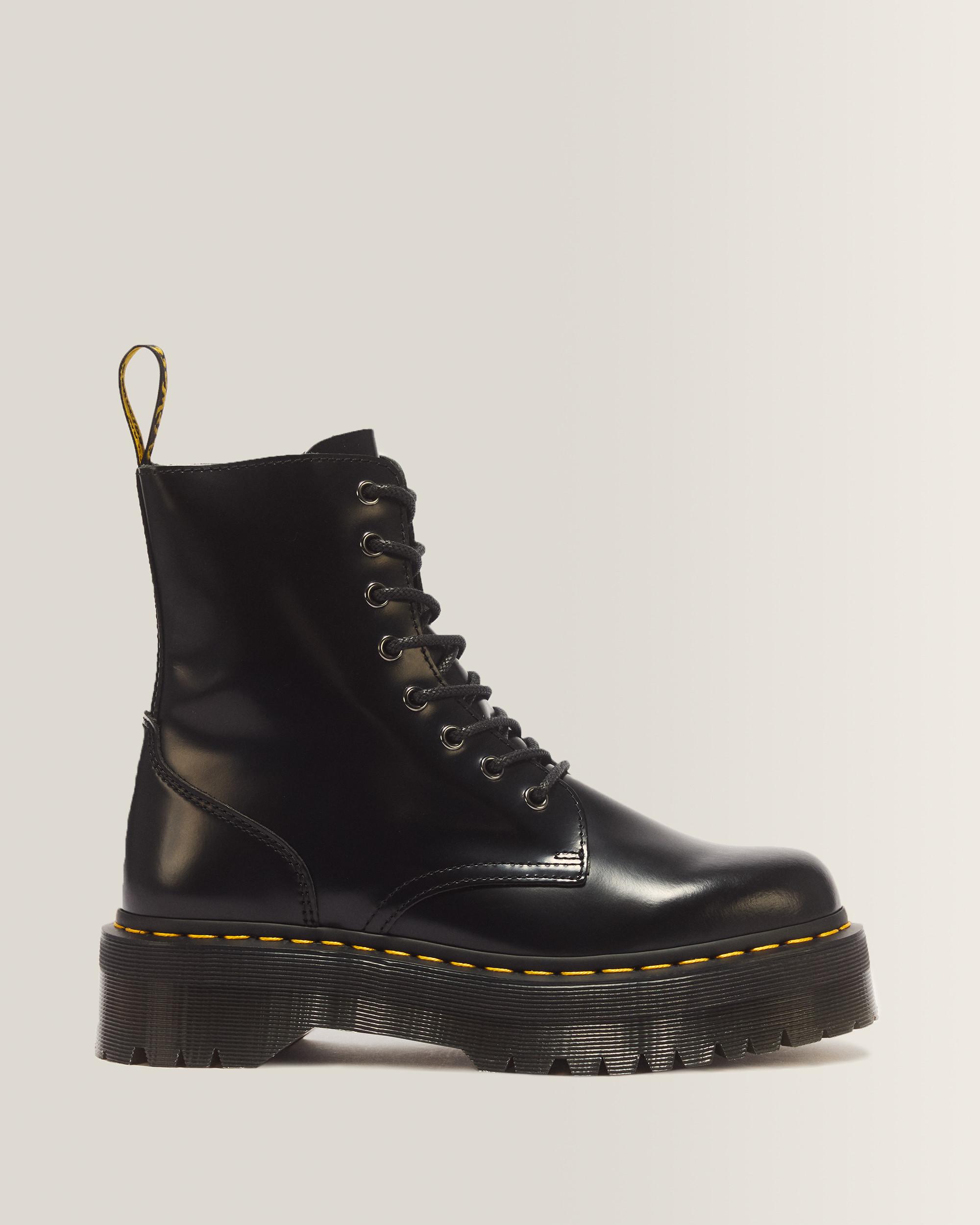 Jadon Boot Smooth Leather Platforms - Black