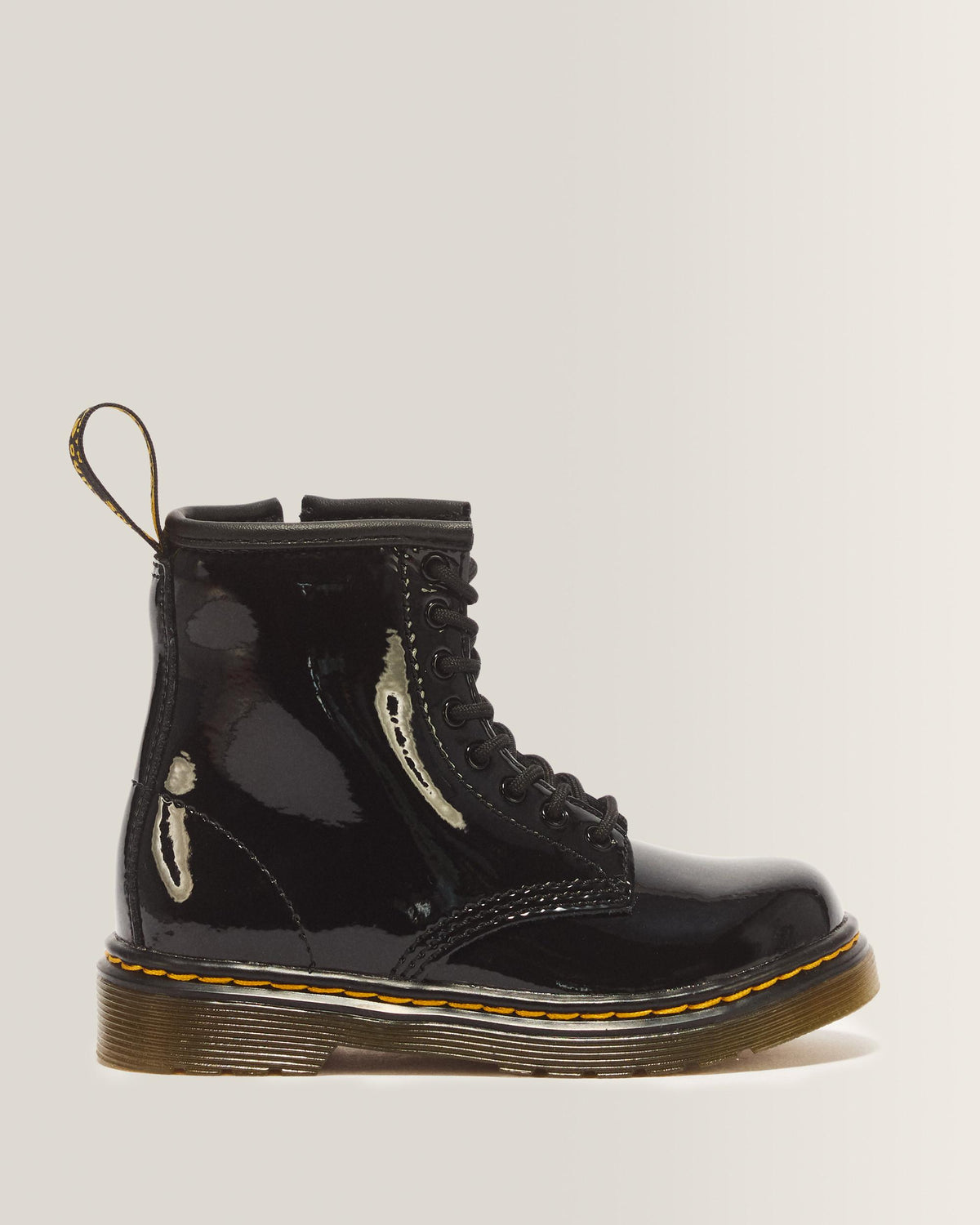 Toddler 1460 Patent Leather Lace Up Boots - Black