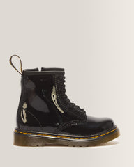 Toddler 1460 Patent Leather Lace Up Boots - Black