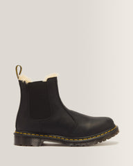 2976 Women's Faux Fur Lined Chelsea Boots - Black