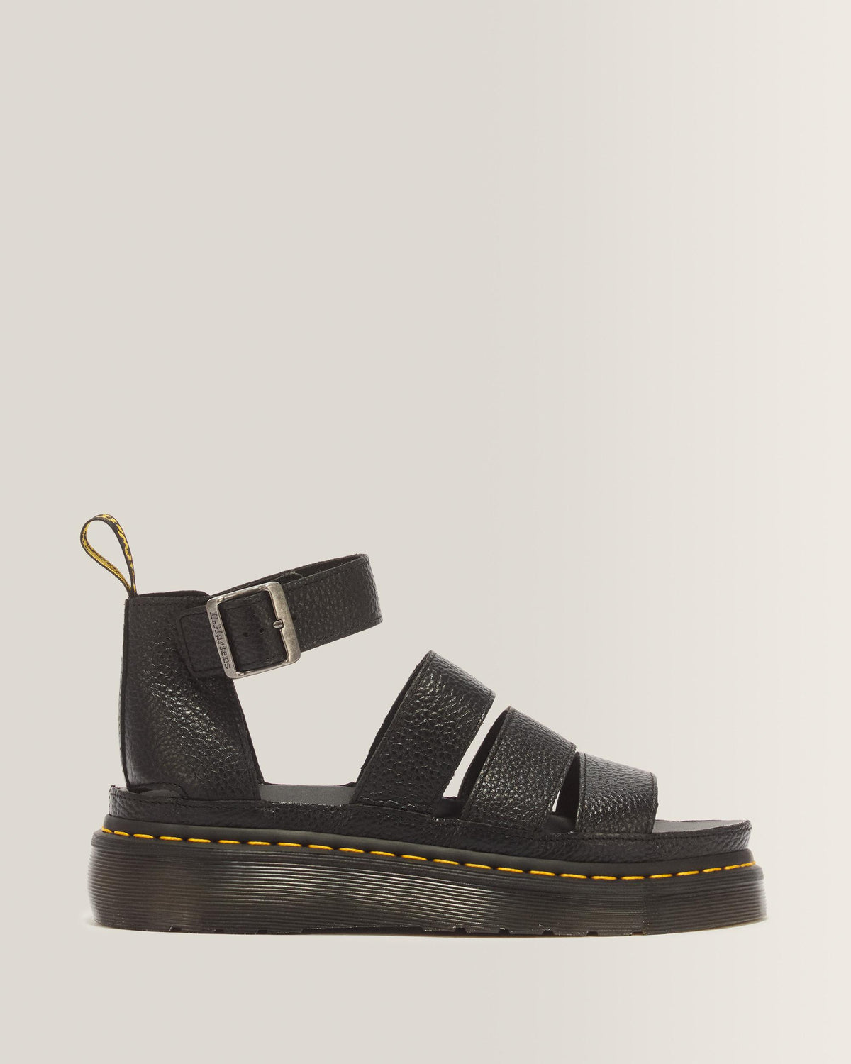 Clarissa II Women's Leather Platform Sandals - BLACK MILLED NAPPA