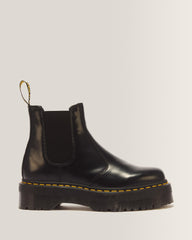 2976 Smooth Leather Platform Chelsea Boots - Black