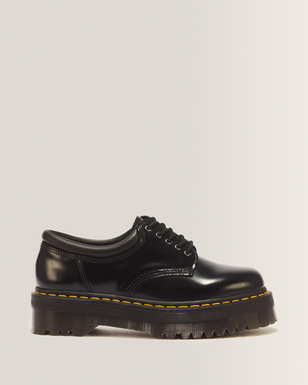 8053 Leather Platform Casual Shoes - Black