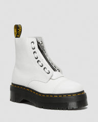 Sinclair Milled Nappa Leather Platform Boots - White