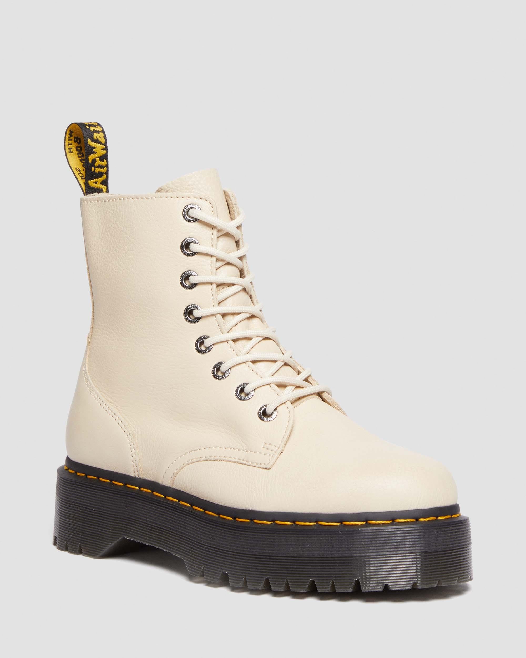 Jadon III Boot Pisa Leather Platforms - Parchment Beige