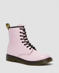 Youth 1460 Patent Leather Lace Up Boots - Pale Pink