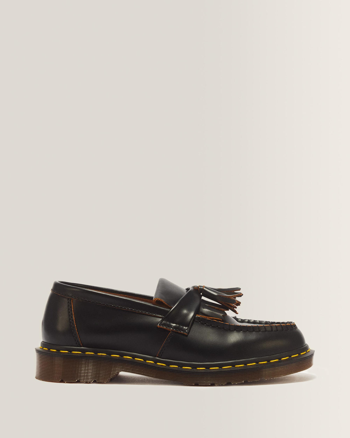 Adrian Made in England Quilon Leather Tassel Loafers - Black