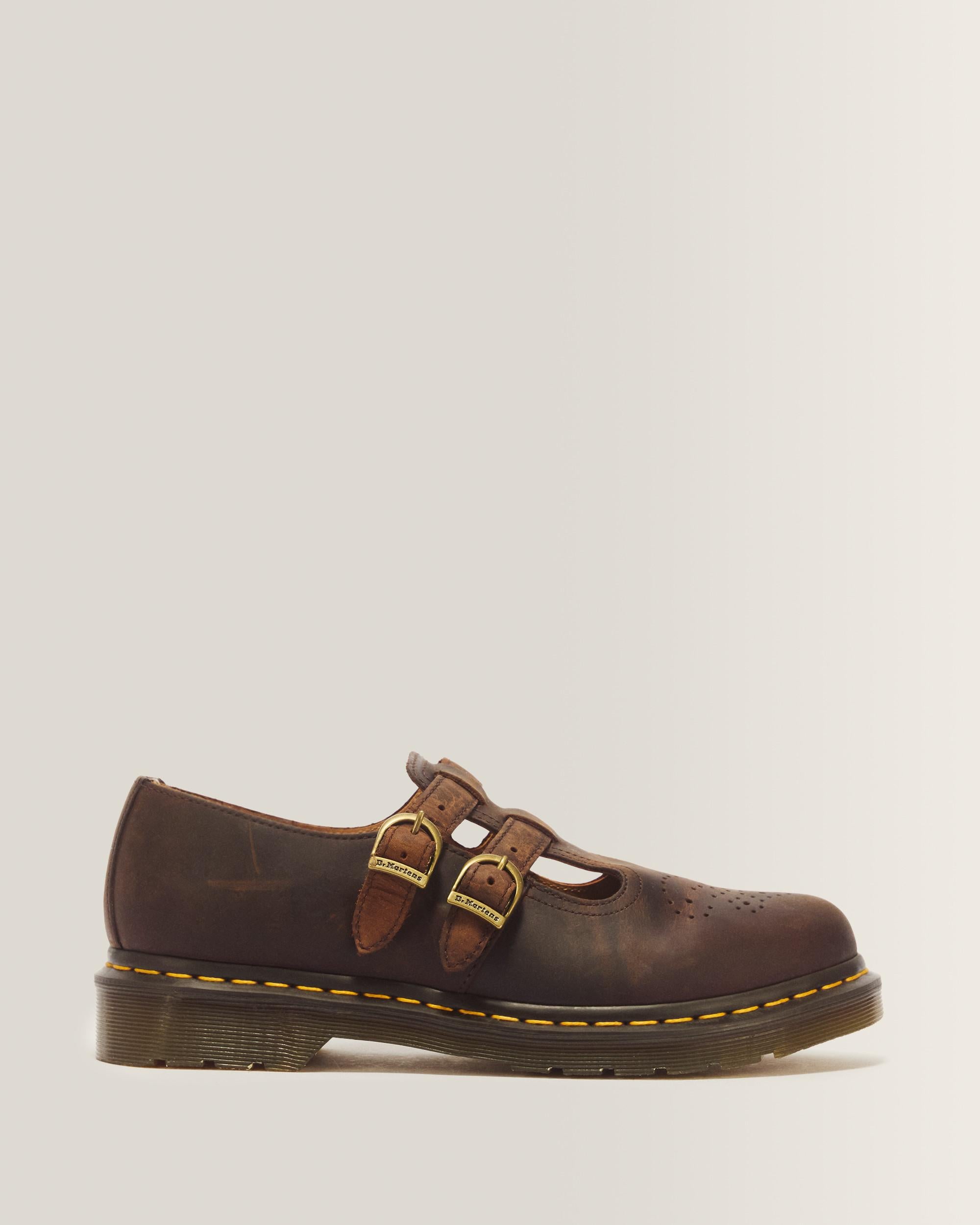 8065 Crazy Horse Leather Mary Jane Shoes - Dark Brown