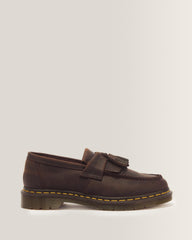 Adrian Crazy Horse Leather Tassel Loafers - Dark Brown
