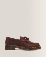Adrian Crazy Horse Leather Tassel Loafers - Cherry Red