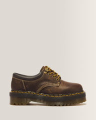 8053 Arc Crazy Horse Leather Platform Casual Shoes - Dark Brown