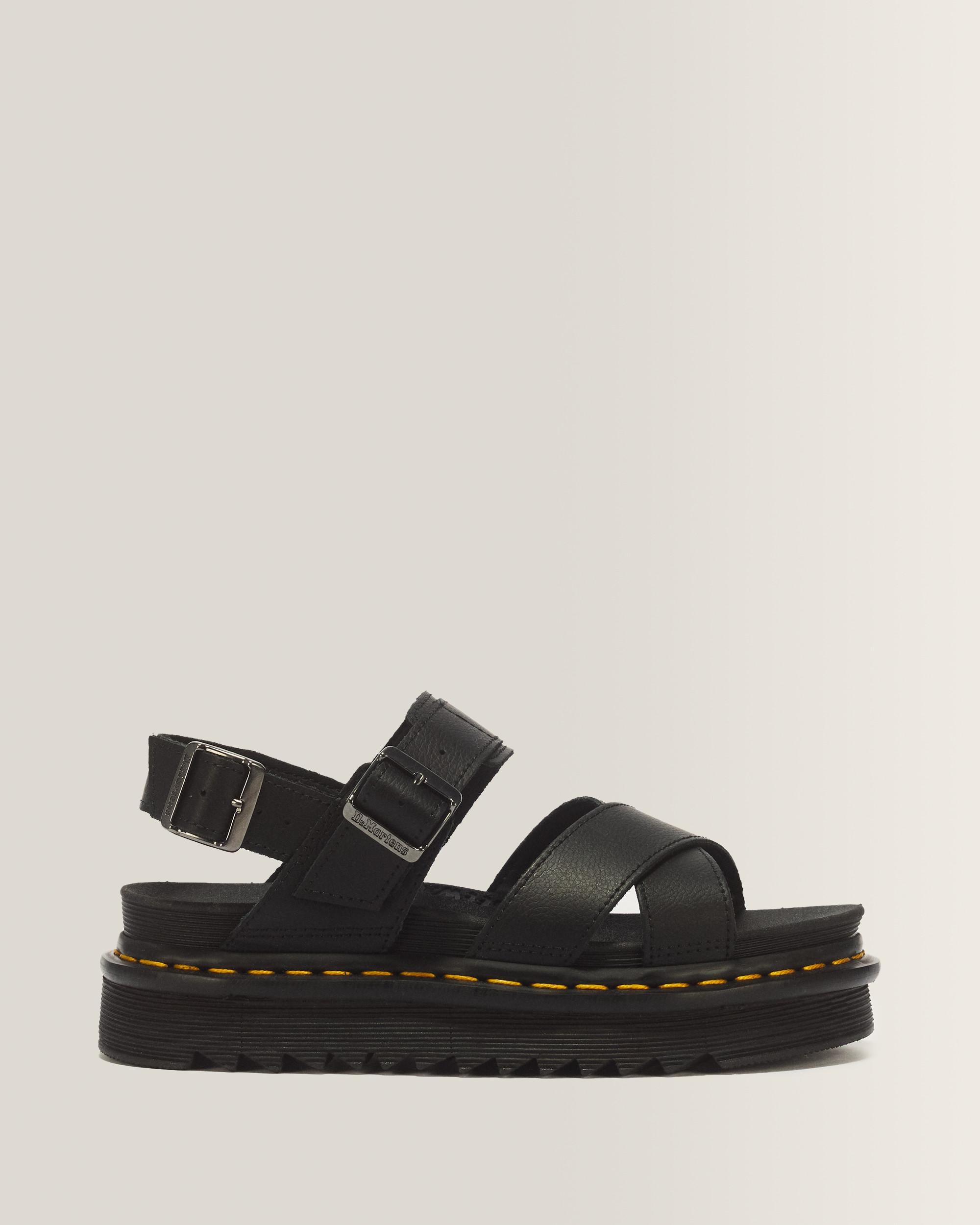 Voss II Athena Leather Strap Sandals - BLACK