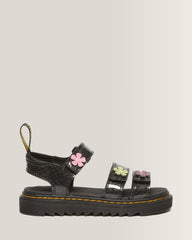 Junior Klaire Coated Glitter Velcro Sandals - Black+Multi