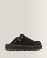 Zebzag Suede Casual Slingback Platform Mules - Black