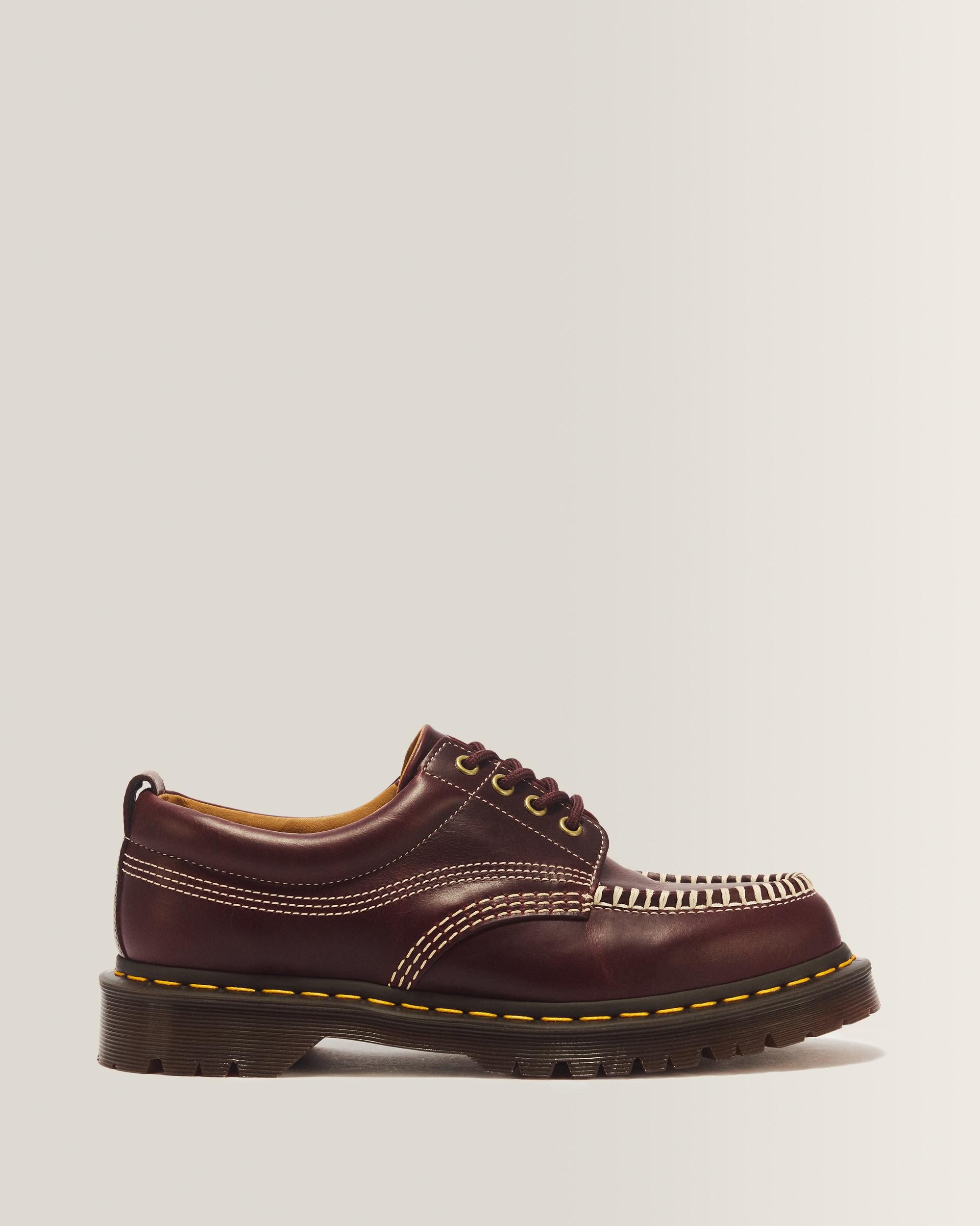 Lowell Leather Moc Toe Shoes - CHERRY RED