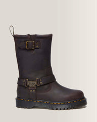 Anistone Hi Leather Biker Boots - Dark Brown