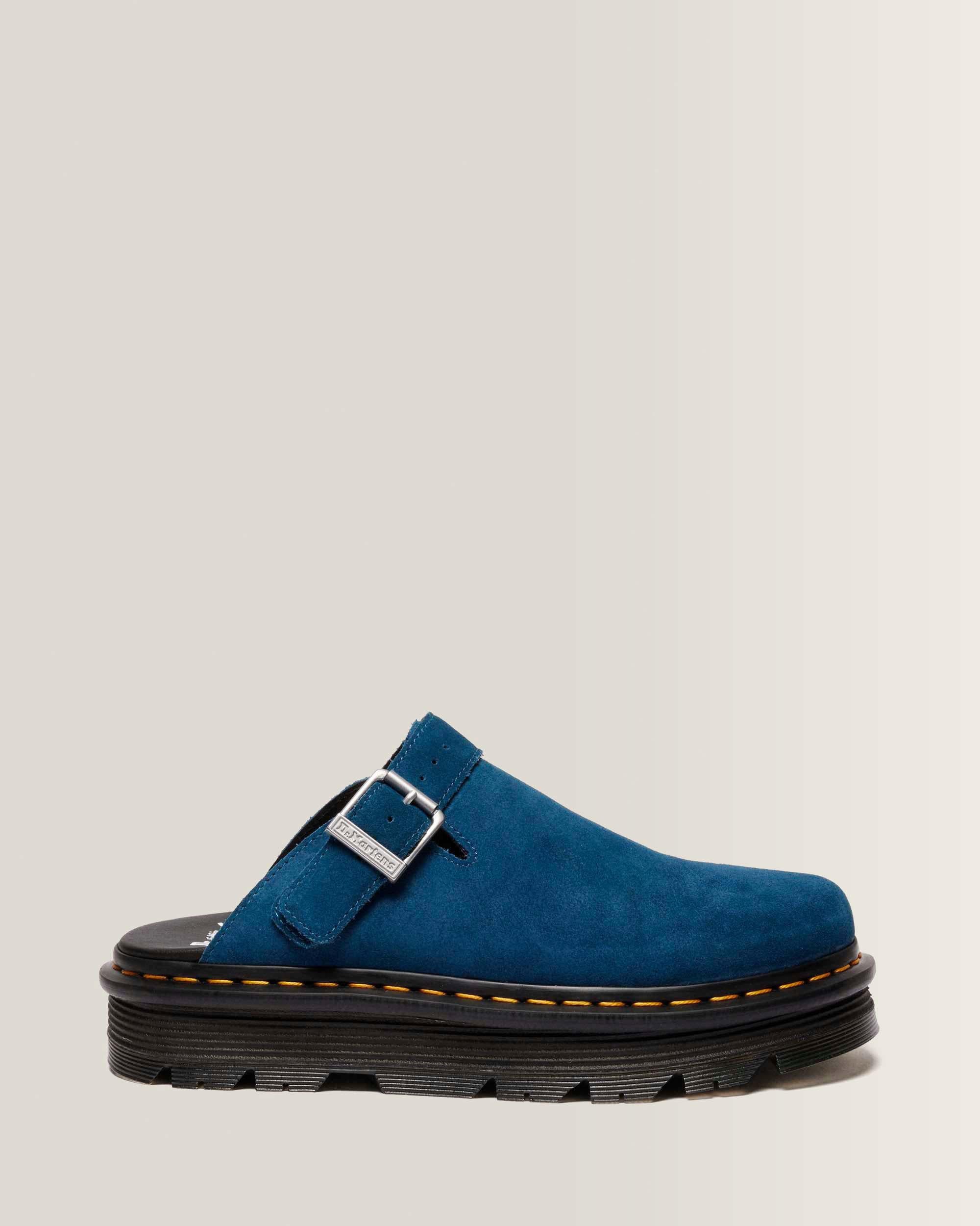 Zebzag Suede Casual Slingback Platform Mules - NEPTUNE BLUE