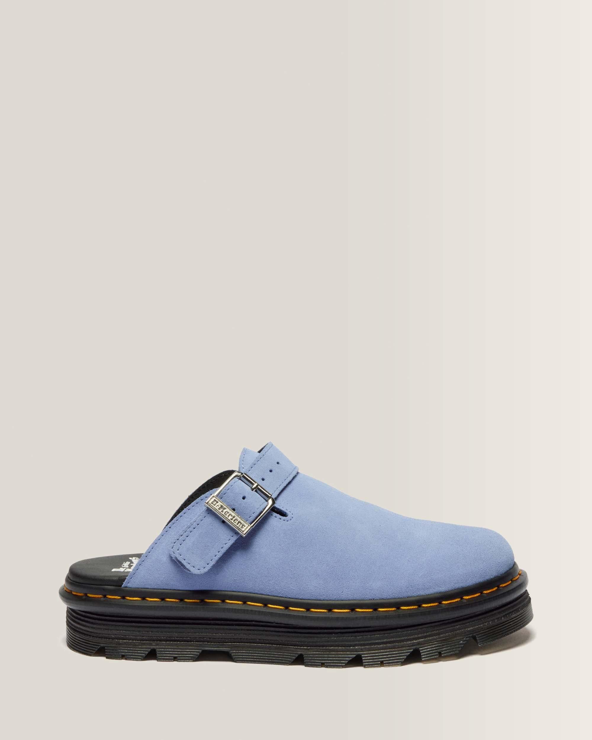 Zebzag Suede Casual Slingback Platform Mules - CORNFLOWER BLUE