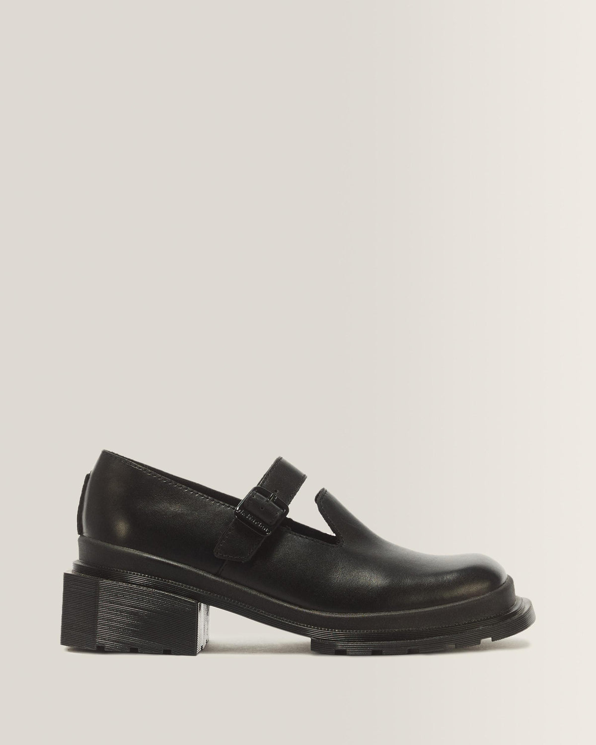 Maybole Square Toe Mary Jane Shoes - Black