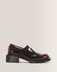 Maybole Square Toe Mary Jane Shoes - Black+Cherry Red
