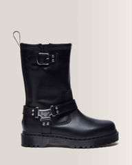 Anistone Hi Leather Biker Boots - Black