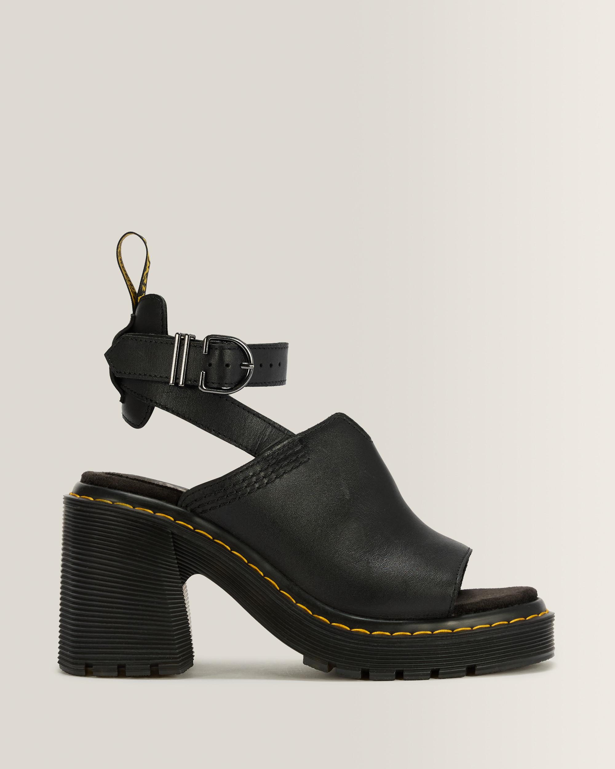 Millee Leather Open Toe Sandals - Black