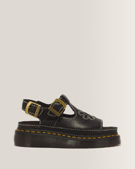 Dunnet Flower Full Grain Leather Sandals - Black