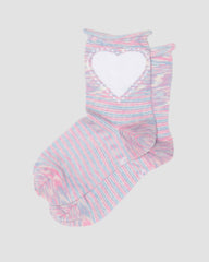 Heart Cotton Blend Socks - Pink