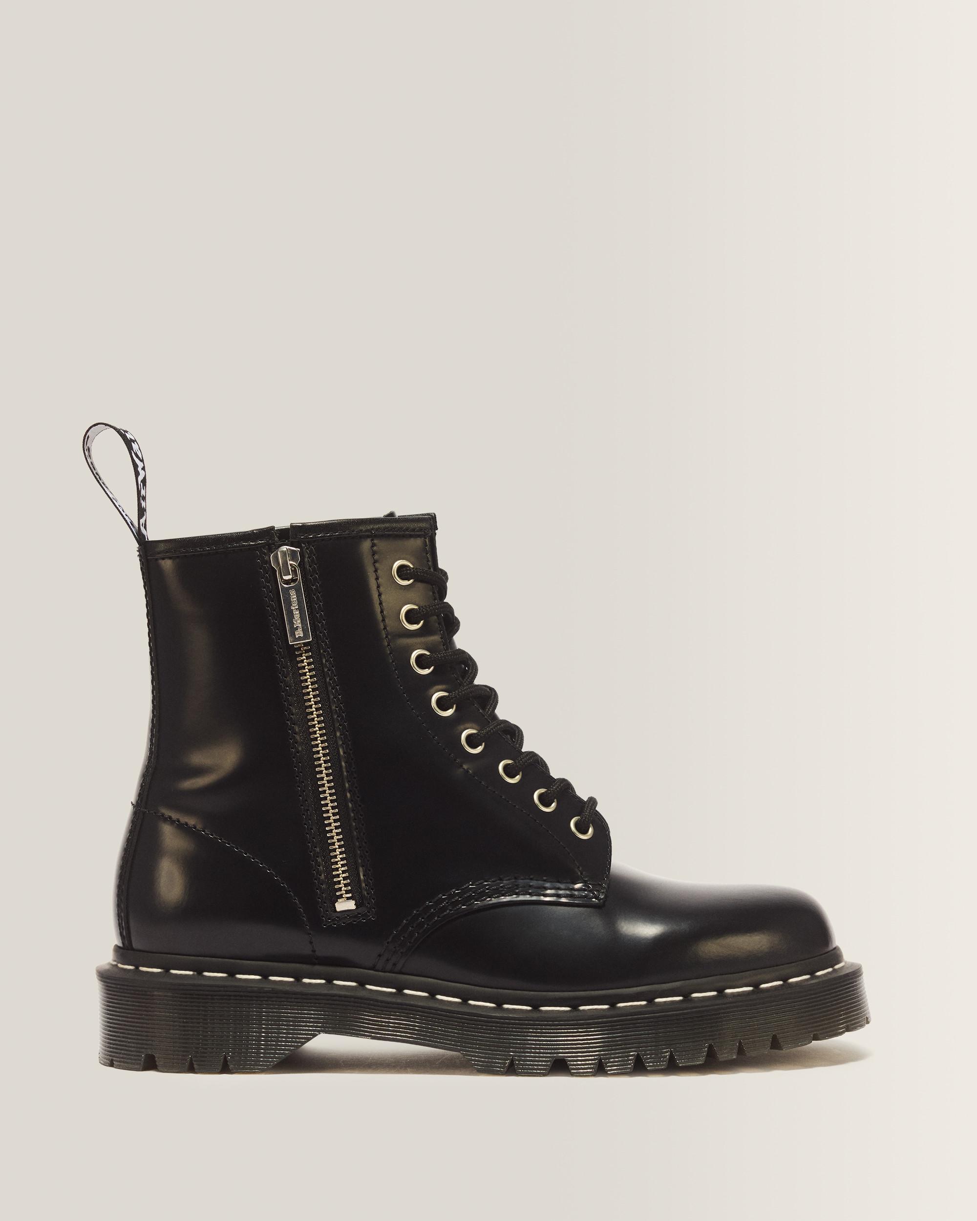 1460 Lace and Zip Smooth leather Boots - Black