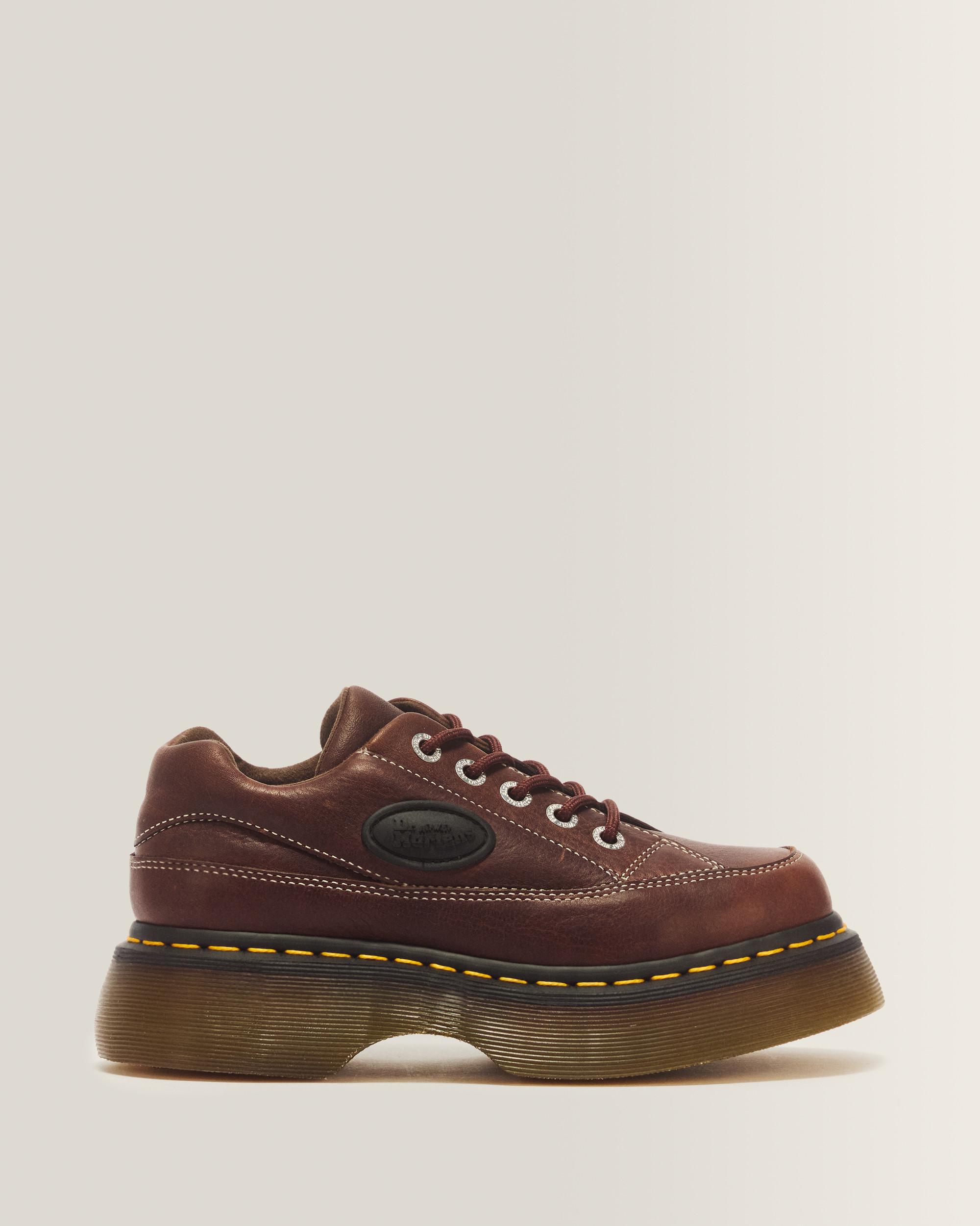 Buzz 5-eye Grizzly leather shoes - Dark Brown