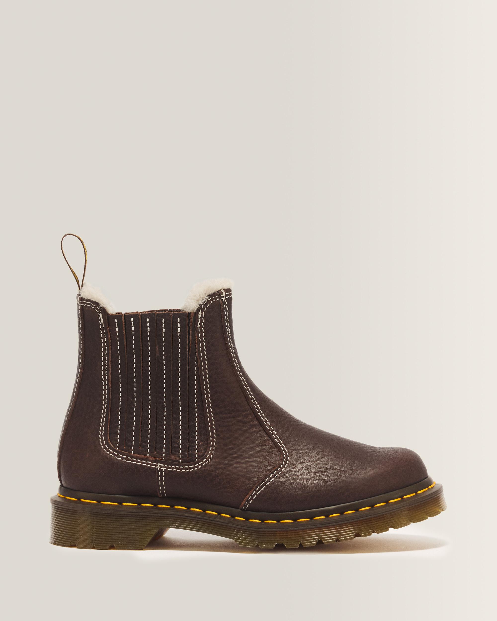 2976 Leonore II Faux Fur Lined Grizzly Leather Chelsea Boots - Dark Brown