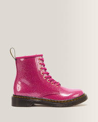 JUNIOR 1460 GLITTER PATENT LEATHER  BOOTS - FUCHSIA+SILVER+GOLD