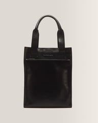 LEATHER TOTE BAG - BLACK