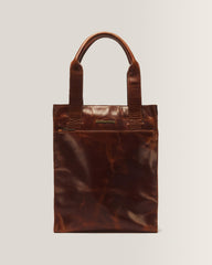 LEATHER TOTE BAG - AMBER TAN