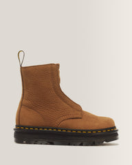 ZEBZAG LACELESS WARM LINED SLIP ON NUBUCK BOOTS - DESERT BROWN
